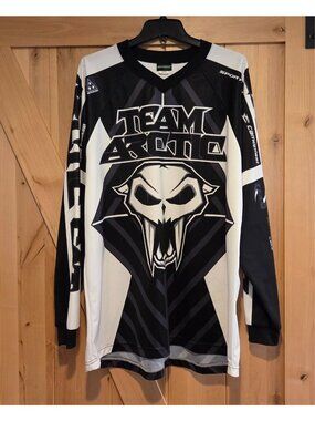 VTG Team Arctic Cat Jersey Shirt Men's XL Snowmobile Racing Padded Elbow Skull